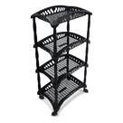 Fruteira De Chão De Plástico Multiuso Preto 4 Níveis Empilhável Organizador Vertical Fruteira De Chão De Plástico Multiuso Preto 4 Níveis Empilhável Organizador Vertical