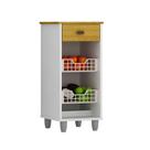 Fruteira De Chão Zaya Multiuso Flex 1 Gaveta Mobilihouse Cinamomo Com Branco Acetinado