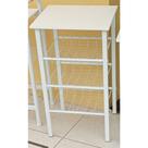Fruteira De Cozinha De Chão Montreal Em Aço E Mdf 3 Cestos Branco e Jade 53x44