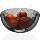 Fruteira De Mesa Cesto De Frutas Aramado Cozinha Metal 30cm Luxo Organizadora Minimalista Moderna Preto Black