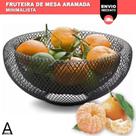 Fruteira De Mesa Cesto De Frutas Aramado Cozinha Metal Luxo Organizadora Moderna Black Preto