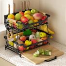 Fruteira de Mesa de 2 Andares com Tábua de Cortar,Cesta de Frutas com Alça para Armazenamento,Cesta de Armazenamento de Frutas e Verduras para Cozinha
