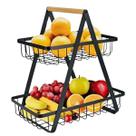 Fruteira De Mesa Dupla Cesto Aramado Organizador Frutas Fruteira De Mesa Dupla Cesto Aramado Organizador Frutas