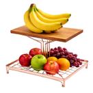 Fruteira De Mesa Dupla Dois Andares Aramada Vintage Porta Frutas Para Cozinha Bancada Decoração