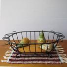 Fruteira de Mesa Oval em Ferro e Madeira