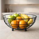 Fruteira de Mesa Preta Fosca em Metal Design Moderno com Pés Esféricos e Acabamento Premium WESTING by BSMIX