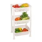 Fruteira De Plástico Premium Utti Com 3 Bandejas Branca Cesto Organizador de Frutas E Utensílios 3 Andares Ordene Fruteira De Plástico Premium Utti Com 3 Bandejas Branca Cesto Organizador de Frutas E Utensílios 3 Andares Ordene