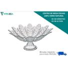 Fruteira De Vidro Centro de Mesa Vidro Com Pe Folhas 40cm Vitazza