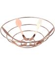 Fruteira Mesa Aramada Metalizada Inoxidável Gold Rose 28cm