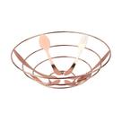 Fruteira Mesa Aramada Metalizada Inoxidável Rose Gold 28cm