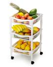 Fruteira Modular Grande 3 Andares com Rodízio Design Moderno e Praticidade