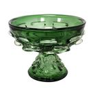 Fruteira Murano Italiano Verde Maior Lapidados com Base
