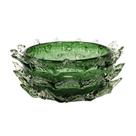 Fruteira Murano Italiano Verde Relevos Modernos Lapidados