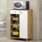 Fruteira Natasha 1 Porta 1 Gaveta e 3 Cestos Castanho/Branco Fruteira Natasha 1 Porta 1 Gaveta e 3 Cestos Castanho/Branco