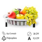 Fruteira Organizador Redonda Centro De Mesa Branca N381 Niquelart