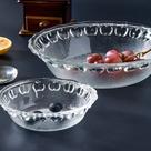 Fruteira Redonda Tigela Bowl De Vidro Travessa Centro De Mesa Saladeira Centro Mesa 28cm Transparent