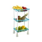 Fruteira Retangular 3 Andares Color - Injeplastec - Fruteira De Chão Retangular Cozinha Organizador Com 3 Andar - PANAMI