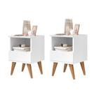 Full Kit Duas Mesas De Cabeceira Retrô Pés Palito Em Madeira Maciça Pix Várias Cores ENVIA SOMENTE 02 KIT