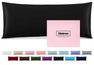Funda de Almohada para Cuerpo de Seda Casbrove Negra 20x54 cm
