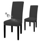 Funda Impermeable para Silla de Comedor Fácil de Usar, Juego de 2, Gris Oscuro Funda Impermeable para Silla de Comedor Fácil de Usar, Juego de 2, Gris Oscuro