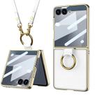 Funda Lunivop para Samsung Galaxy Z Flip 7 con Correa Blanca Funda Lunivop para Samsung Galaxy Z Flip 7 con Correa Blanca