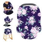 Funda para asiento de coche TANOFAR con dosel de lactancia con flores moradas