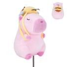 Funda para Cabezal de Palo de Golf Doble Rosa con Capibara y Abeja de Peluche