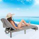 Funda para Chaise Lounge Americana de Lino Suave 218x81 cm Gris de Rizo