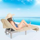Funda para Chaise Lounge Americana en Lino Suave Beige 86x32 cm con Rizo
