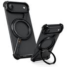 Funda para iPhone OATSBASF Air con soporte giratorio 360 negra