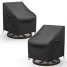 Funda para Silla de Patio Mrrihand Lounge Giratoria 2 Piezas Negra