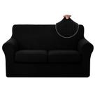 Funda para Sofá de Dos Plazas U-NICE HOME, Elástica, Lavable, Color Negro