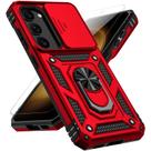 Funda Samsung Galaxy S23 M MAIKEZI Roja con Cubierta Deslizante y Anillo