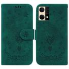 Funda SATURCASE para Oppo Reno 7 4G con flor rosa verde Funda SATURCASE para Oppo Reno 7 4G con flor rosa verde