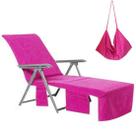 Funda Toalla para Silla de Playa VOCOOL con Bolsillos Laterales Rosa