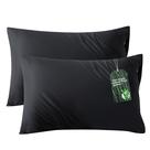 Fundas de Almohada con Cremallera Bedsure para Cama Queen, Set de 2, Negro
