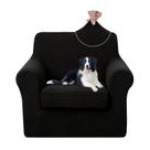 Fundas de Silla U-NICE HOME Extensibles y Lavables para Sofá Negro