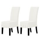 Fundas elásticas para sillas de comedor 2 unidades crema Fundas elásticas para sillas de comedor 2 unidades crema