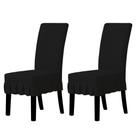 Fundas elásticas para sillas de comedor Parsons de fácil colocación, juego de 2, negro