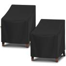Fundas para Sillas de Patio Giratorias Arcedo Impermeables Negras 2 Pzas