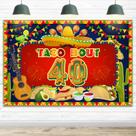 Fundo de banner de aniversário HAMIGAR Happy 40th Taco Bout 40