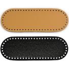 Fundo de Couro Oval para Bolsa de Crochê Oval 10 X 28 cm