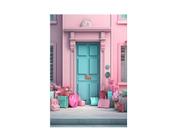 Fundo Fotográfico 1,50 X 2,20 - Casa de Princesa Rosa com Malas 027