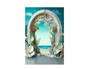 Fundo Fotográfico 1,50 x 2,20 - New Born Praia com Arco de Flores 146 Fundo Fotográfico 1,50 x 2,20 - New Born Praia com Arco de Flores 146