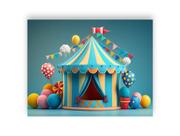 Fundo Fotográfico 1,55 X 1,20 - Circo Azul Efeito 3D 024