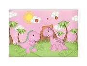 Fundo Fotográfico 2,20 x 1,50 Dinossauro Cute Rosa 006