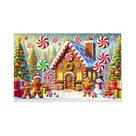 Fundo Fotográfico De Decoração Para Festas De Natal Com Casa De Biscoito, Boneco De Neve E Doces
