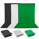 Fundo Infinito Fotográfico 3 Cores - Branco, Preto e Verde TNT - 1,60m x 3m