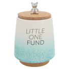 Fundo para bebês Piggy Bank Pavilion em cerâmica de 16,5 cm com base de cortiça azul-petróleo
