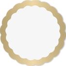 Fundo para Cesta Poli Redondo Royal Branca com Barrado Ouro 68CM - Pacote com 50 Unidades Fundo para Cesta Poli Redondo Royal Branca com Barrado Ouro 68CM - Pacote com 50 Unidades